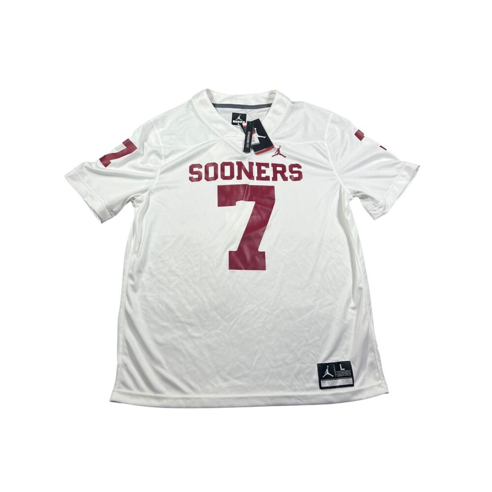 Jordan Oklahoma Sooners #7 Limited Vapor White Football Jersey Size Large